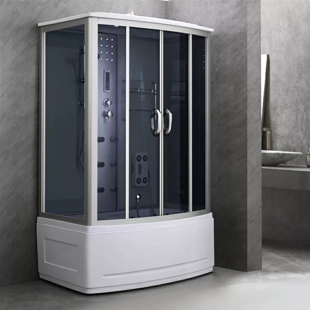 Emilia 85x135 cm hidromasszázs kádkabin elektronikával Black Másodlagos kép