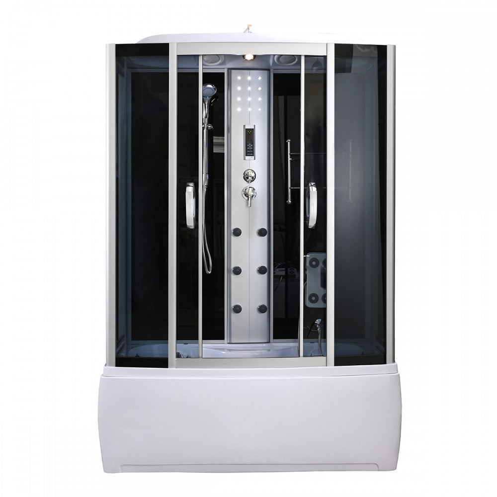 Emilia 85x150 cm hidromasszázs kádkabin elektronikával Black Fő kép