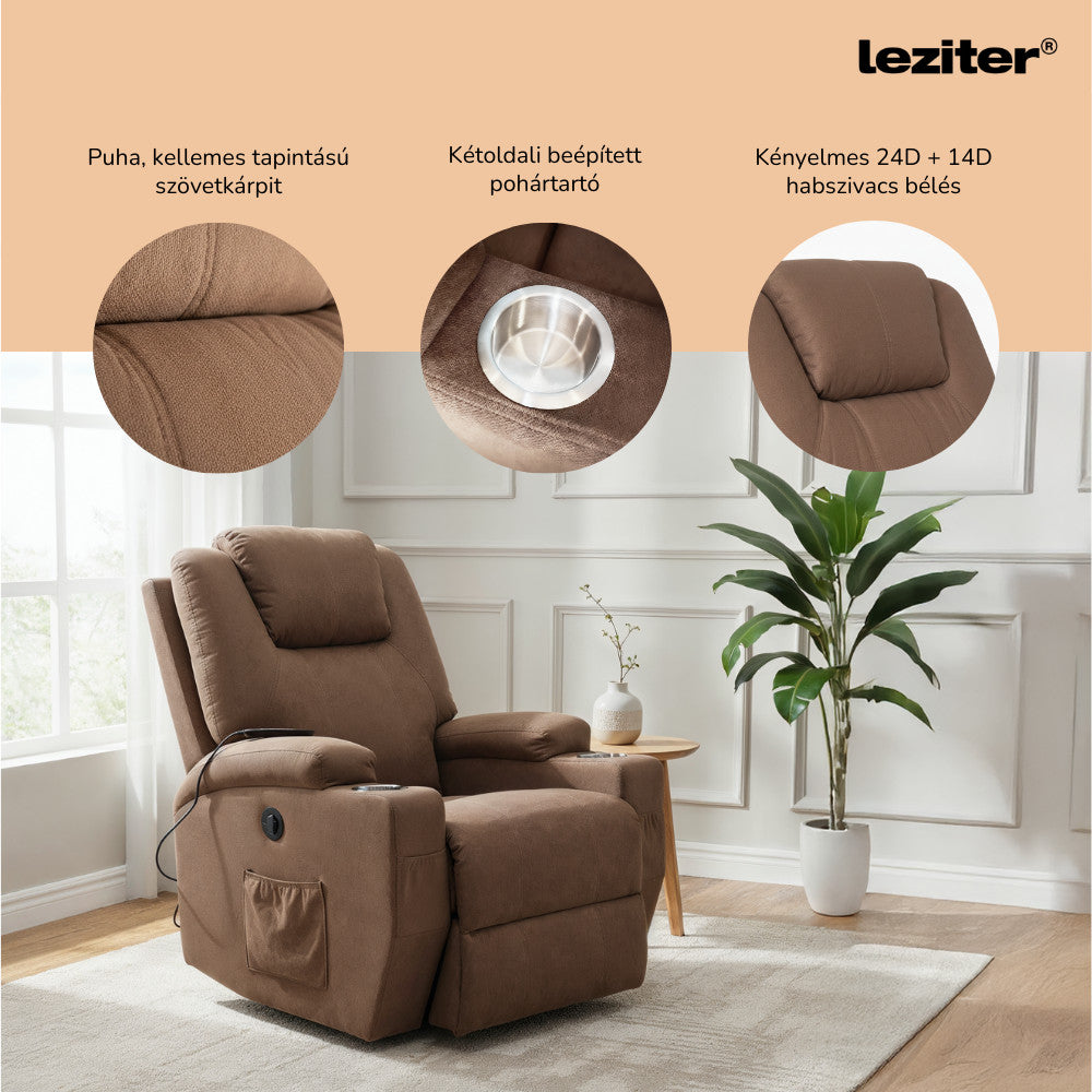 Relaxa elektromos ringató és forgatható masszázsfotel