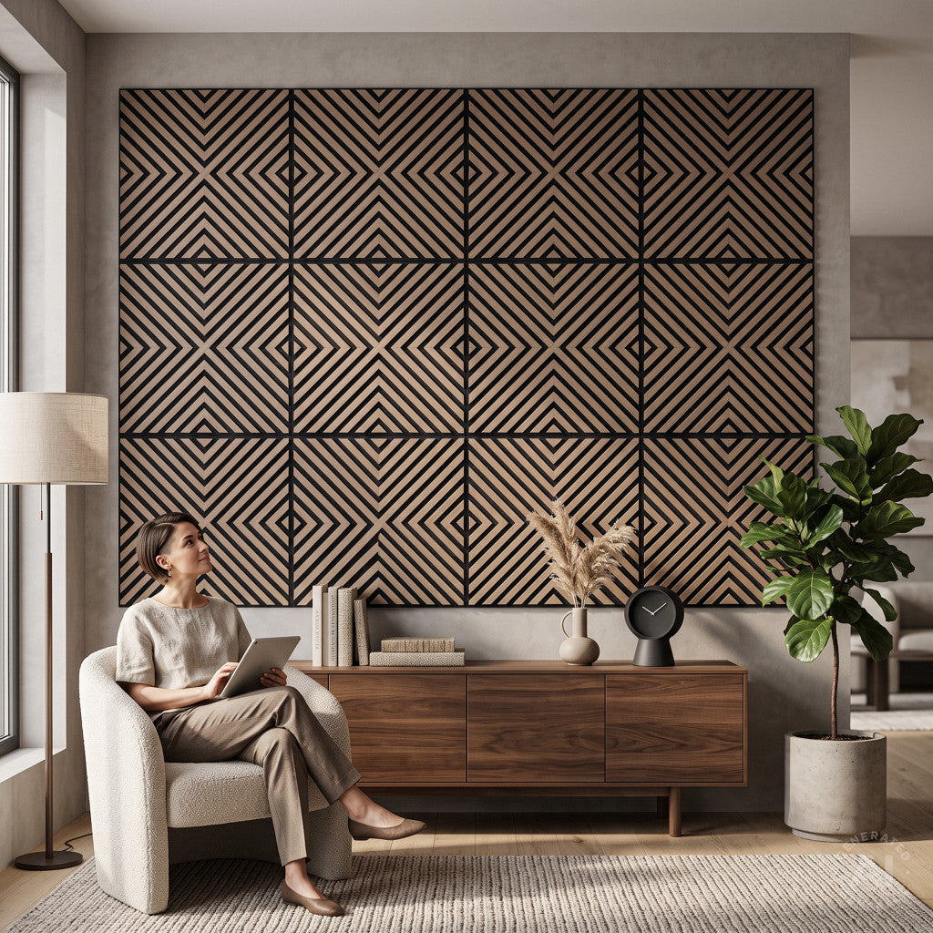 Akusztikus falpanel Deco IV olajos tölgy hatású 60x60x1,8 cm Másodlagos kép