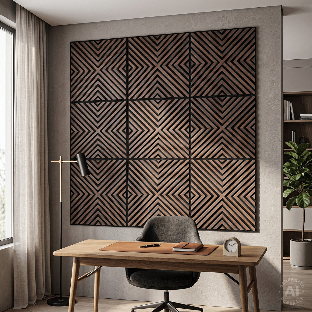 Akusztikus falpanel Deco IV dió hatású 60x60x1,8 cm Másodlagos kép