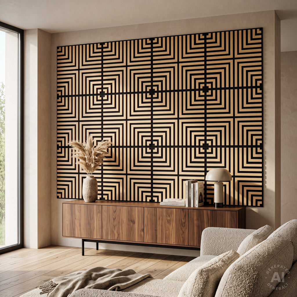 Akusztikus falpanel Deco V bambusz hatású 60x60x1,8 cm Másodlagos kép