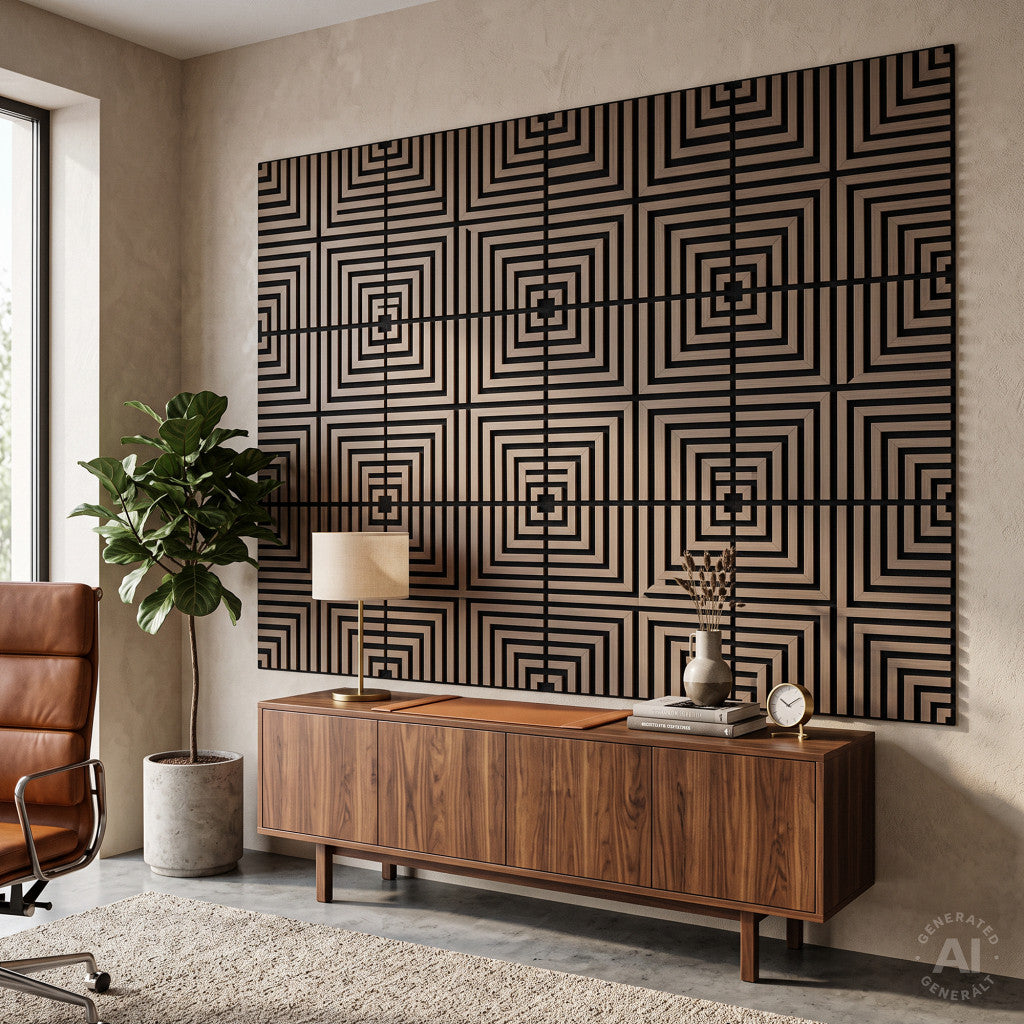 Akusztikus falpanel Deco V olajos tölgy hatású 60x60x1,8 cm Másodlagos kép