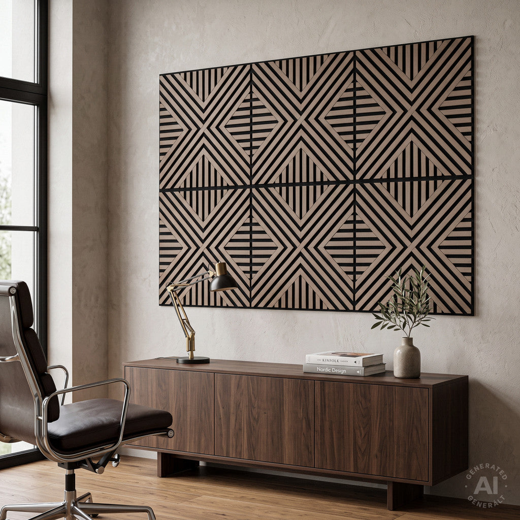 Akusztikus falpanel Deco VII olajos tölgy hatású 60x60x1,8 cm Másodlagos kép