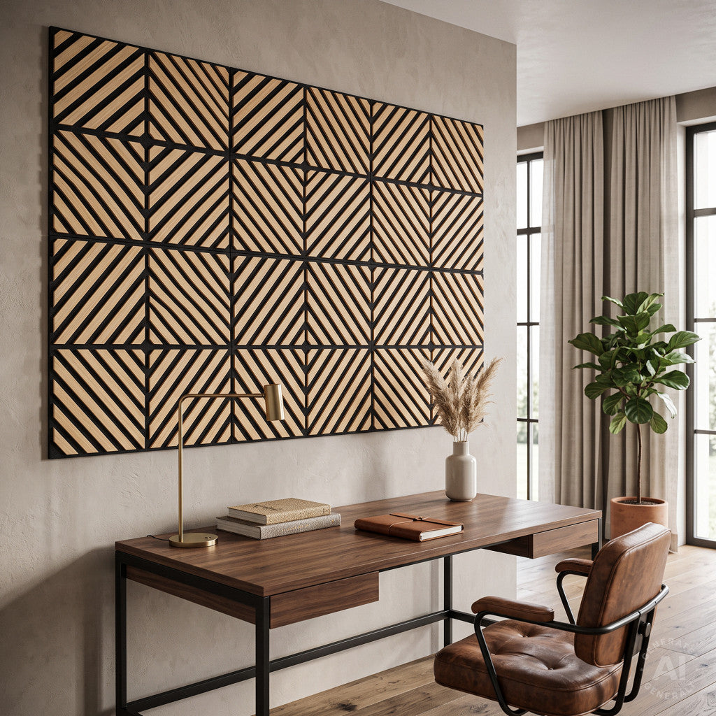 Akusztikus falpanel Deco IX bambusz hatású 60x60x1,8 cm Másodlagos kép