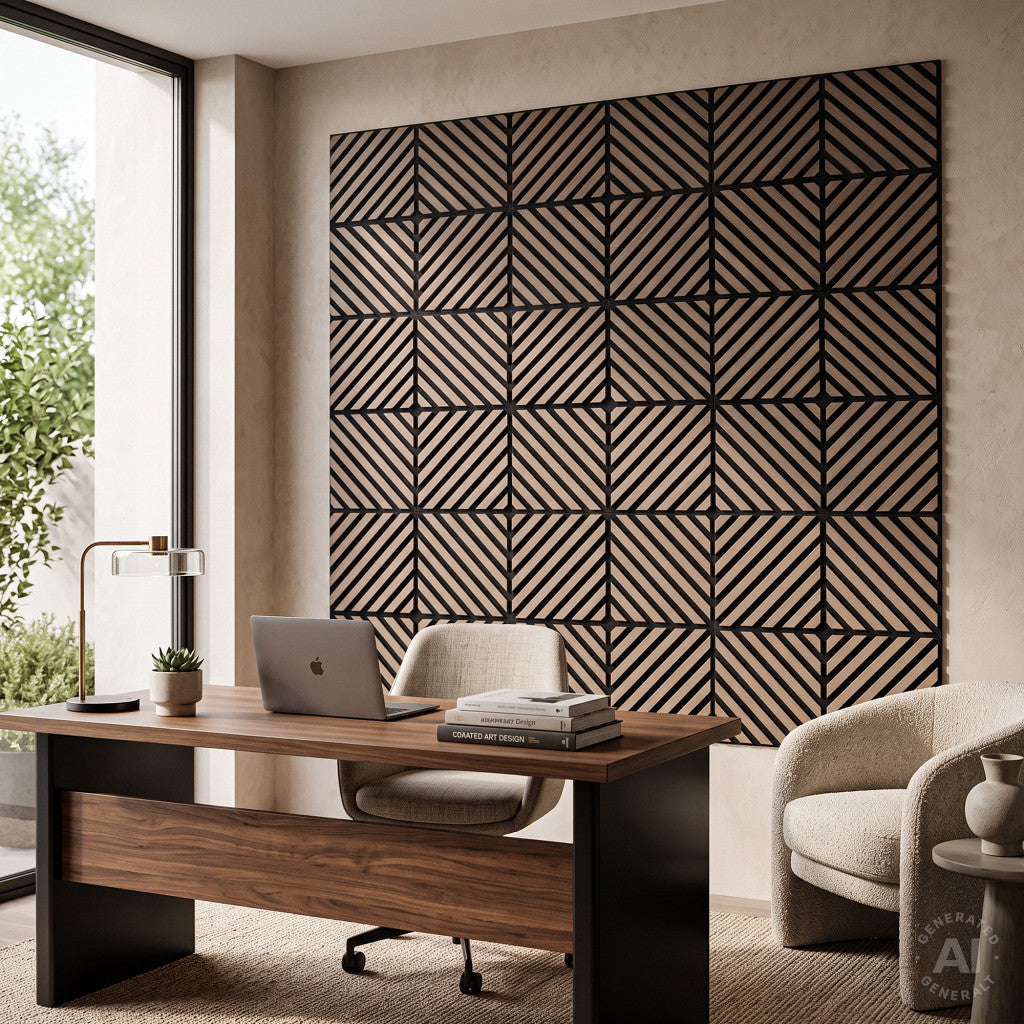 Akusztikus falpanel Deco IX olajos tölgy hatású 60x60x1,8 cm Másodlagos kép