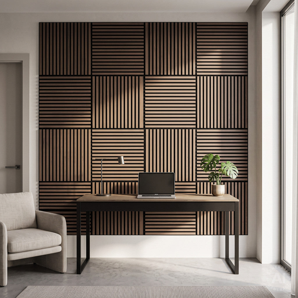 Akusztikus falpanel Deco II dió hatású 60x60x1,8 cm Másodlagos kép