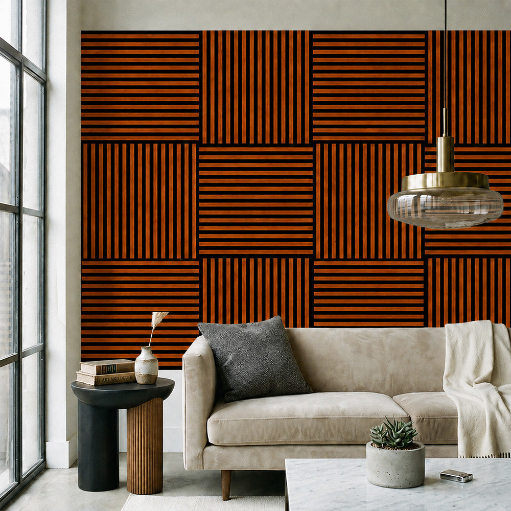 Akusztikus falpanel Deco II dió hatású 60x60x1,8 cm Másodlagos kép