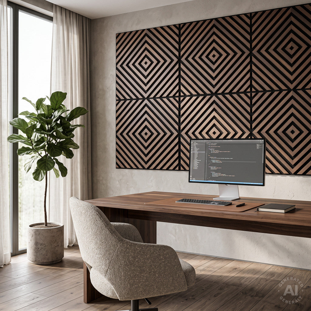 Akusztikus falpanel Deco XI dió hatású 60x60x1,8 cm Másodlagos kép