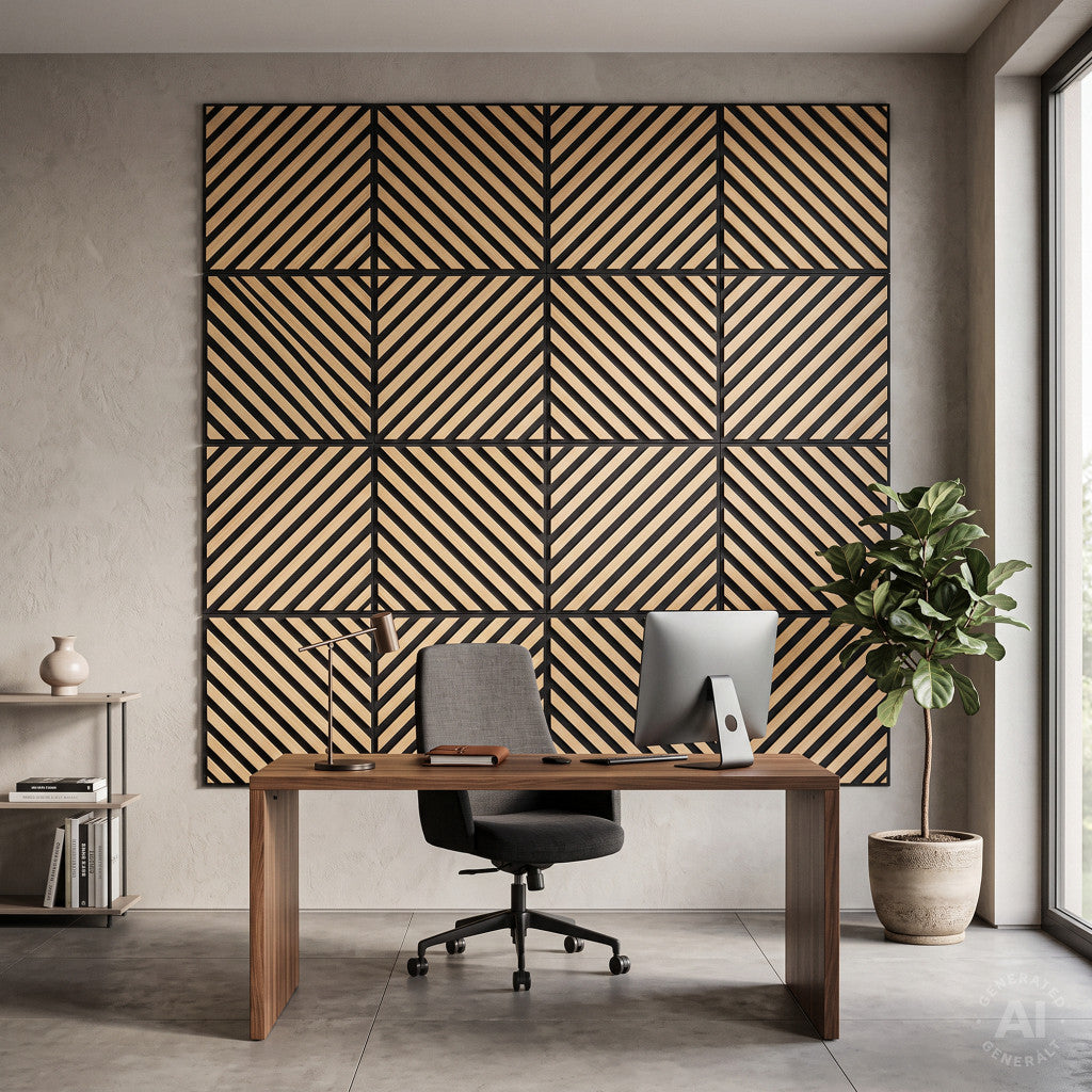 Akusztikus falpanel Deco III bambusz hatású 60x60x1,8 cm Másodlagos kép
