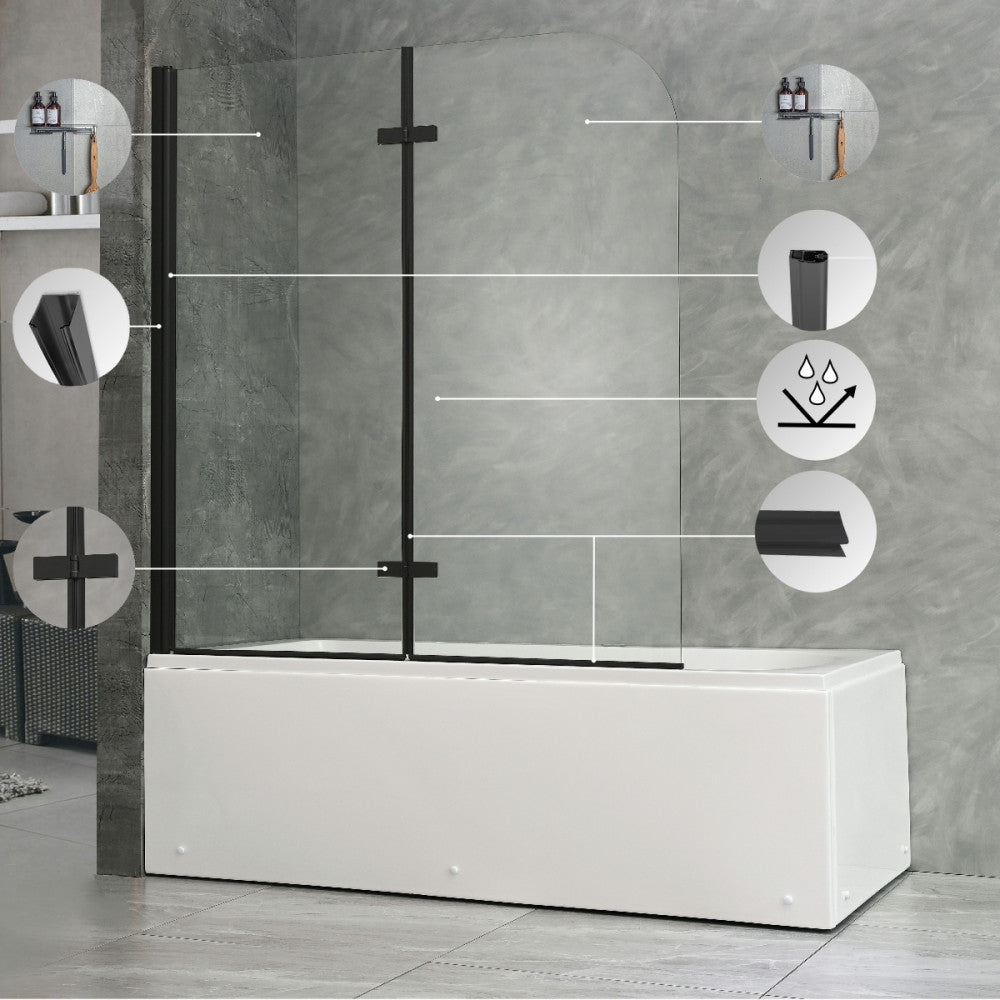 Alor 120x140 cm kádparaván Black