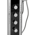Hidromasszázs zuhanypanel kezelőgombjai és testfúvókái közelről - Homelux, LAJHZ-GR