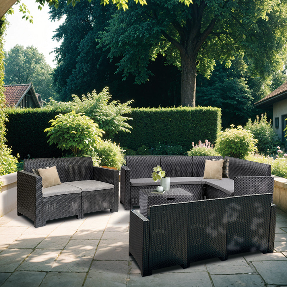 Set de mobilier de grădină de colț Nero VII cu 10 locuri Imagine secundară a produsului