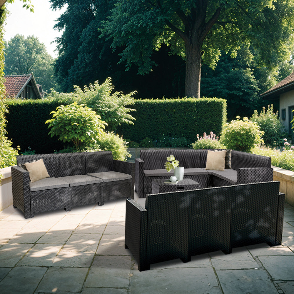Set de mobilier de grădină de colț Nero V cu 11 locuri Imagine secundară a produsului