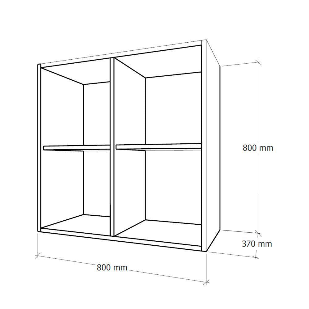 Boxie nyitott fali szekrény 80x80x37 cm kék