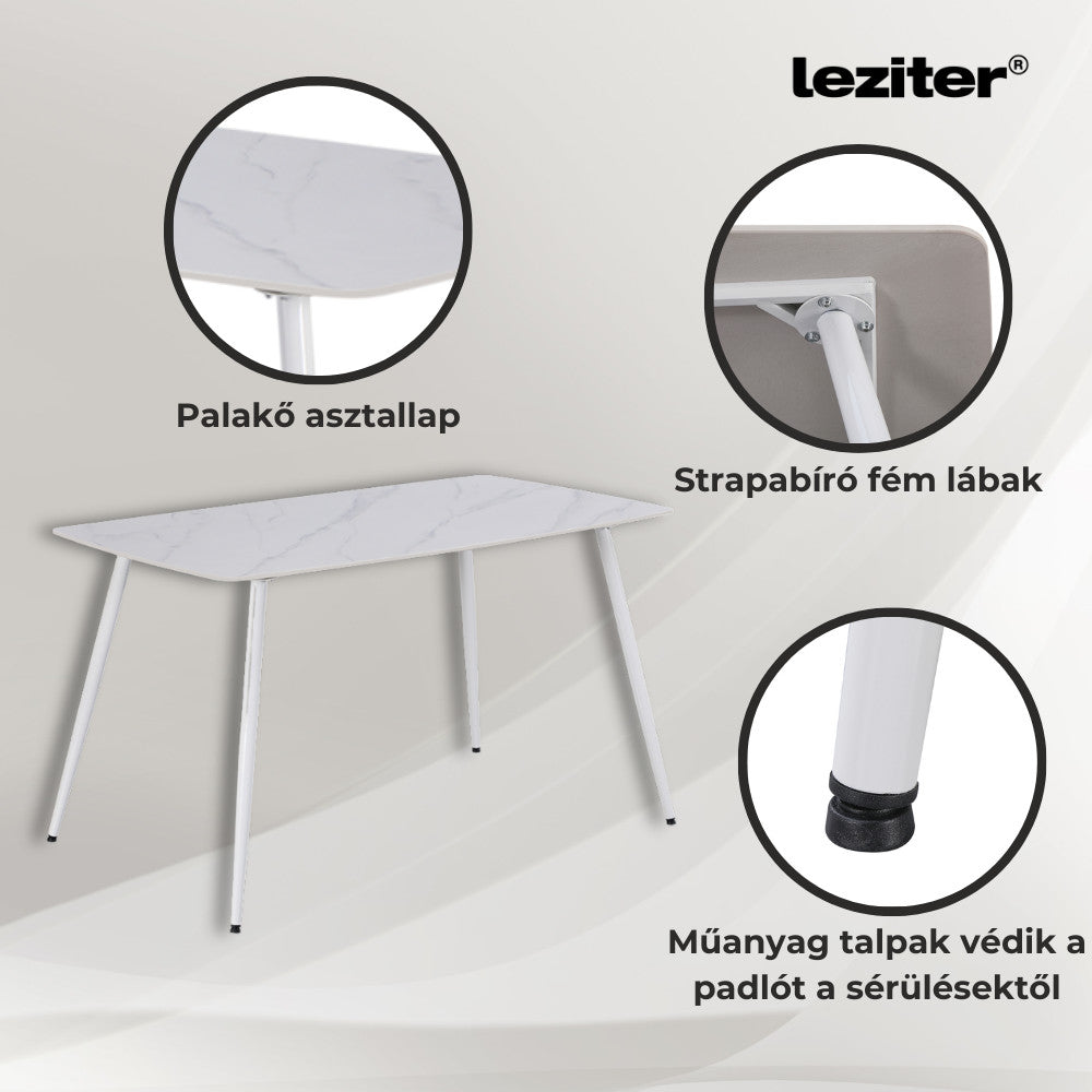 Megan 4+1 étkező garnitúra fehér-fekete