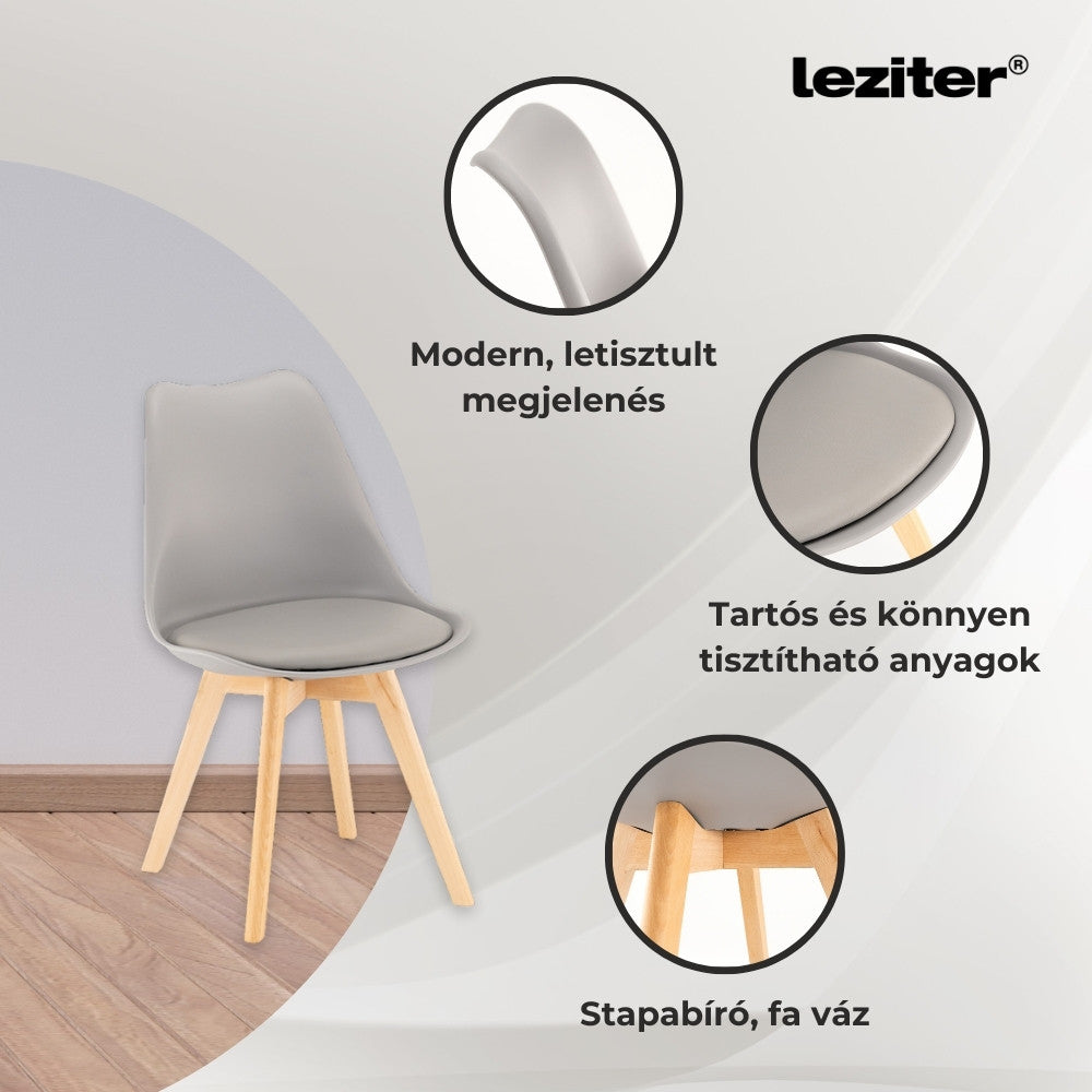 Treva 4+1 étkező garnitúra fekete-szürke