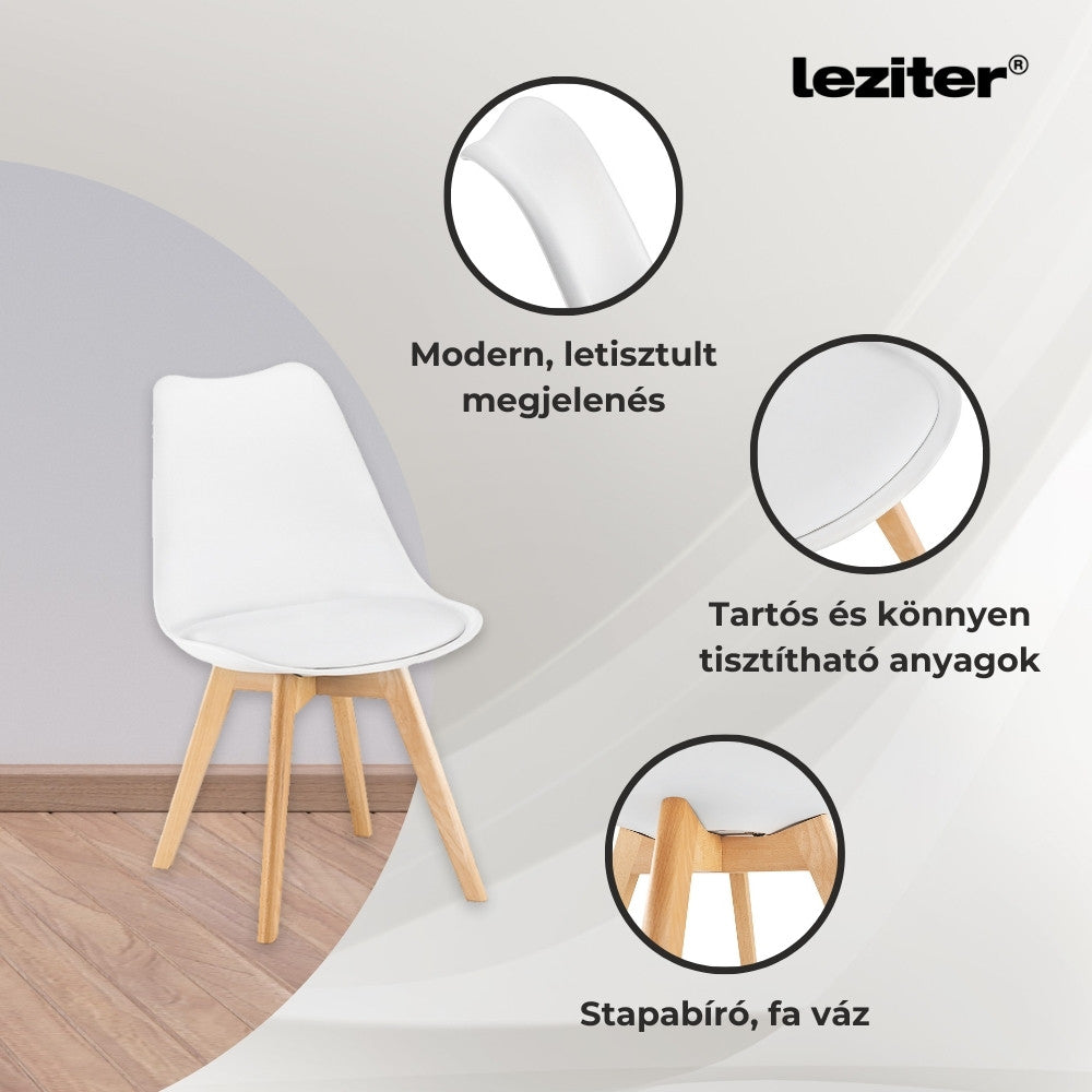 Treva 4+1 étkező garnitúra fekete-fehér