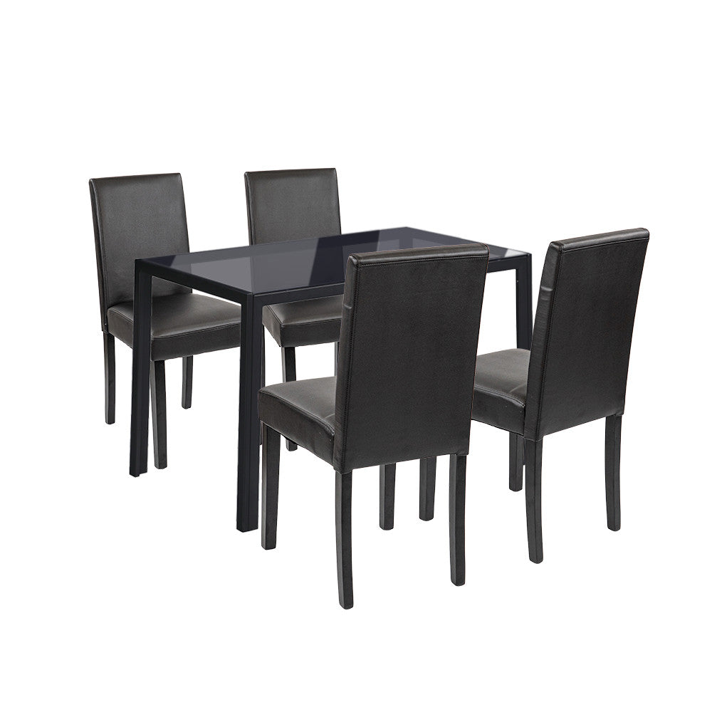 Karen 4+1 étkező garnitúra fekete-fekete