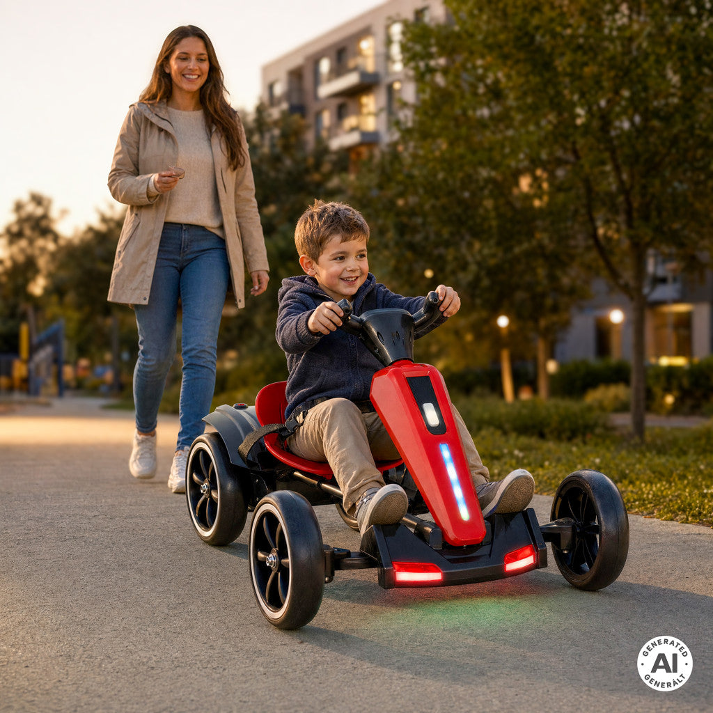 Go-kart electric roșu Imagine secundară a produsului