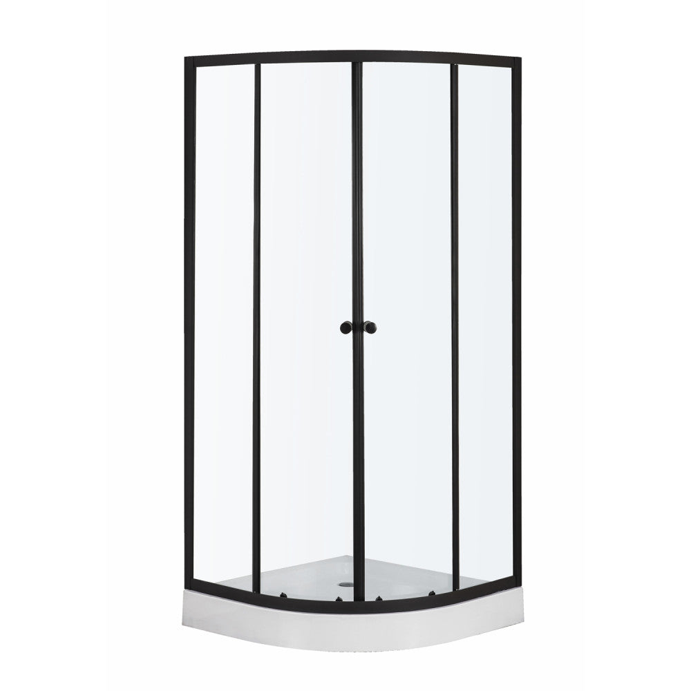 Leo 80 Black íves zuhanykabin zuhanytálcával Fő kép