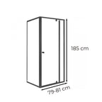 Flexi 80x90 cm sarokba szerelhető aszimmetrikus zuhanykabin zuhanytálca nélkül