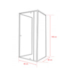 Flexi 90x90 cm falsíkra szerelhető szögletes zuhanykabin zuhanytálca nélkül