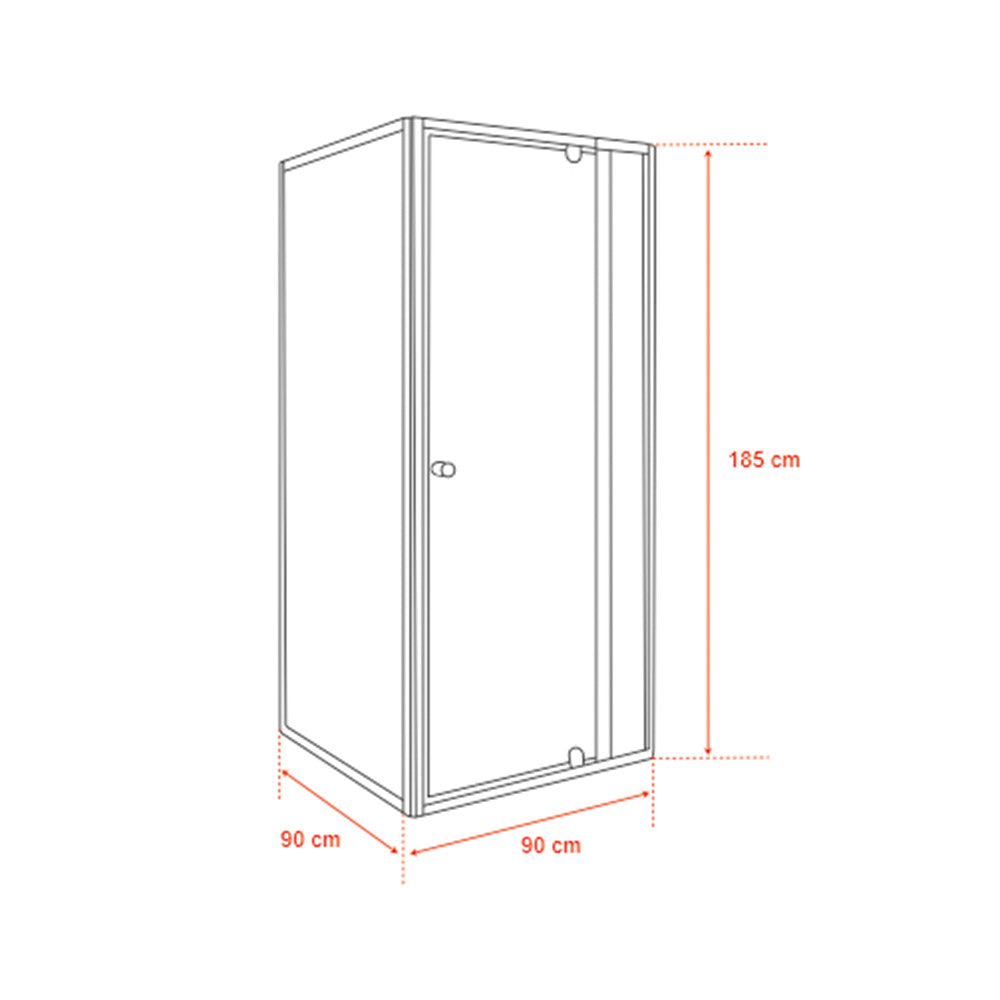 Flexi 90x90 cm sarokba szerelhető szögletes zuhanykabin zuhanytálca nélkül