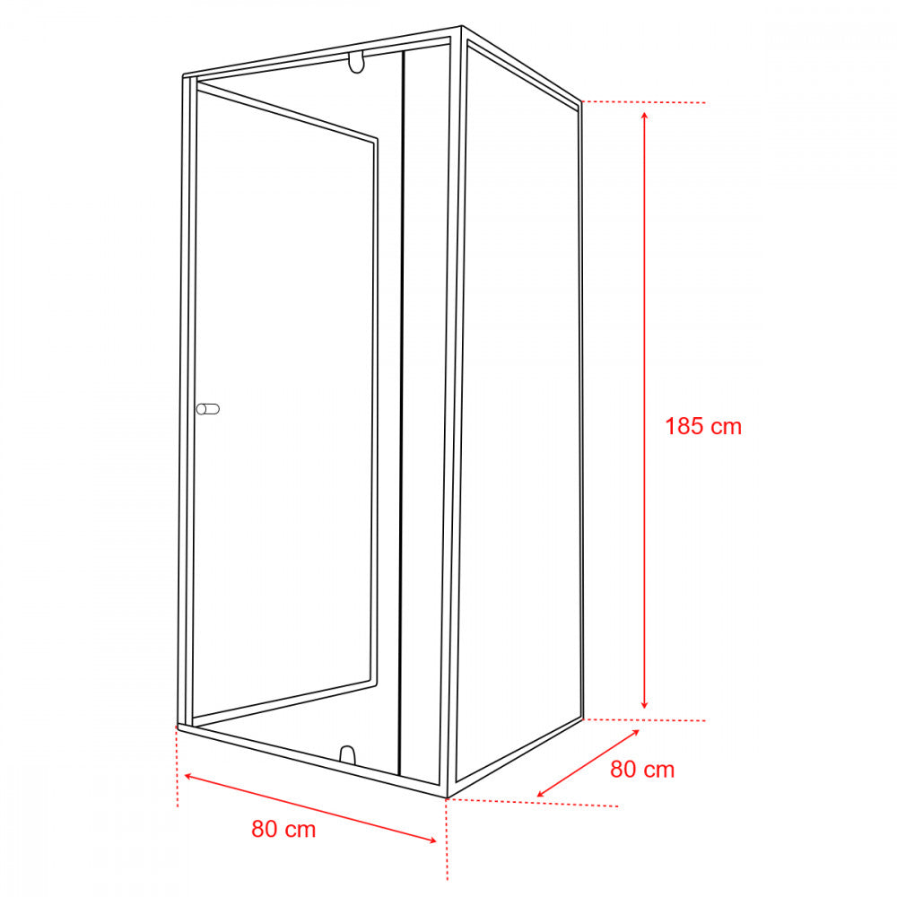 Flexi 80x80 cm falsíkra szerelhető szögletes zuhanykabin zuhanytálca nélkül