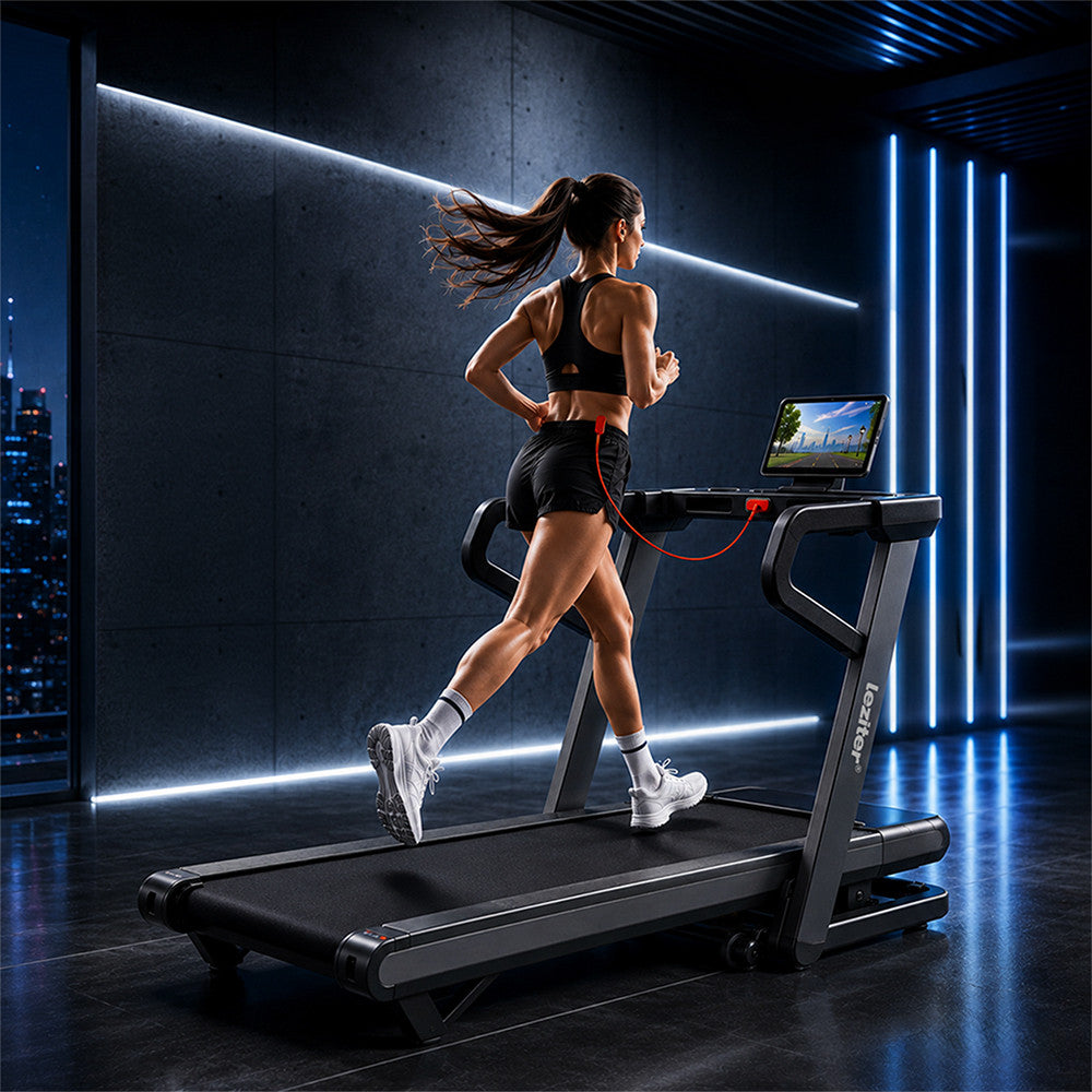 Futópad Led kijelzővel Bluetooth okosfunkció, Velox Ultra Max 150 kg, 3 LE, 18,8 Km/h, dőlésszög -6-32% Másodlagos kép