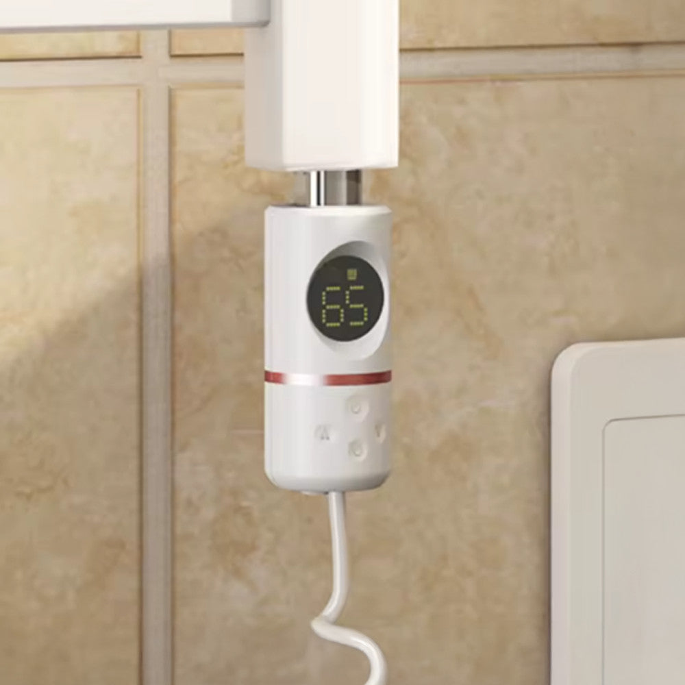 Elektromos fűtőpatron törölközőszárító radiátorhoz digitális hőfokszabályozóval 600W fehér Másodlagos kép