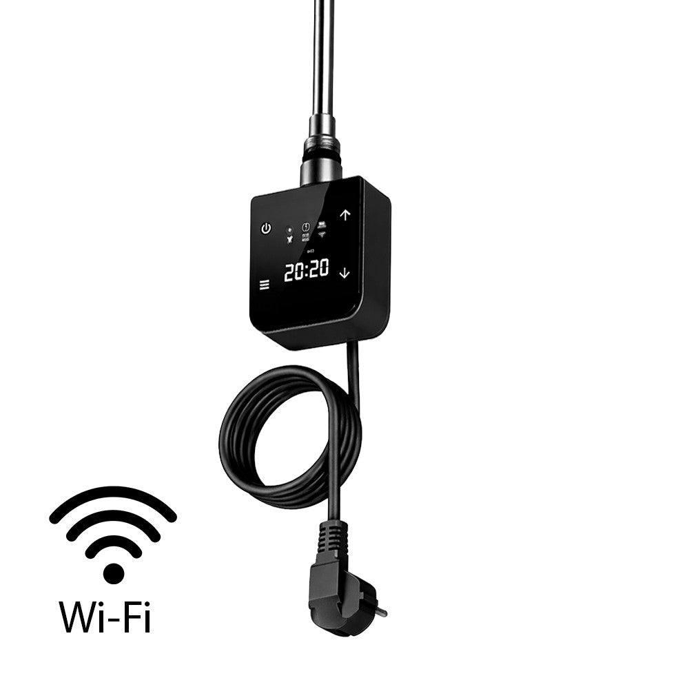 Wifi-s fűtőpatron törölközőszárító radiátorhoz digitális hőfokszabályozóval 600W fekete Fő kép