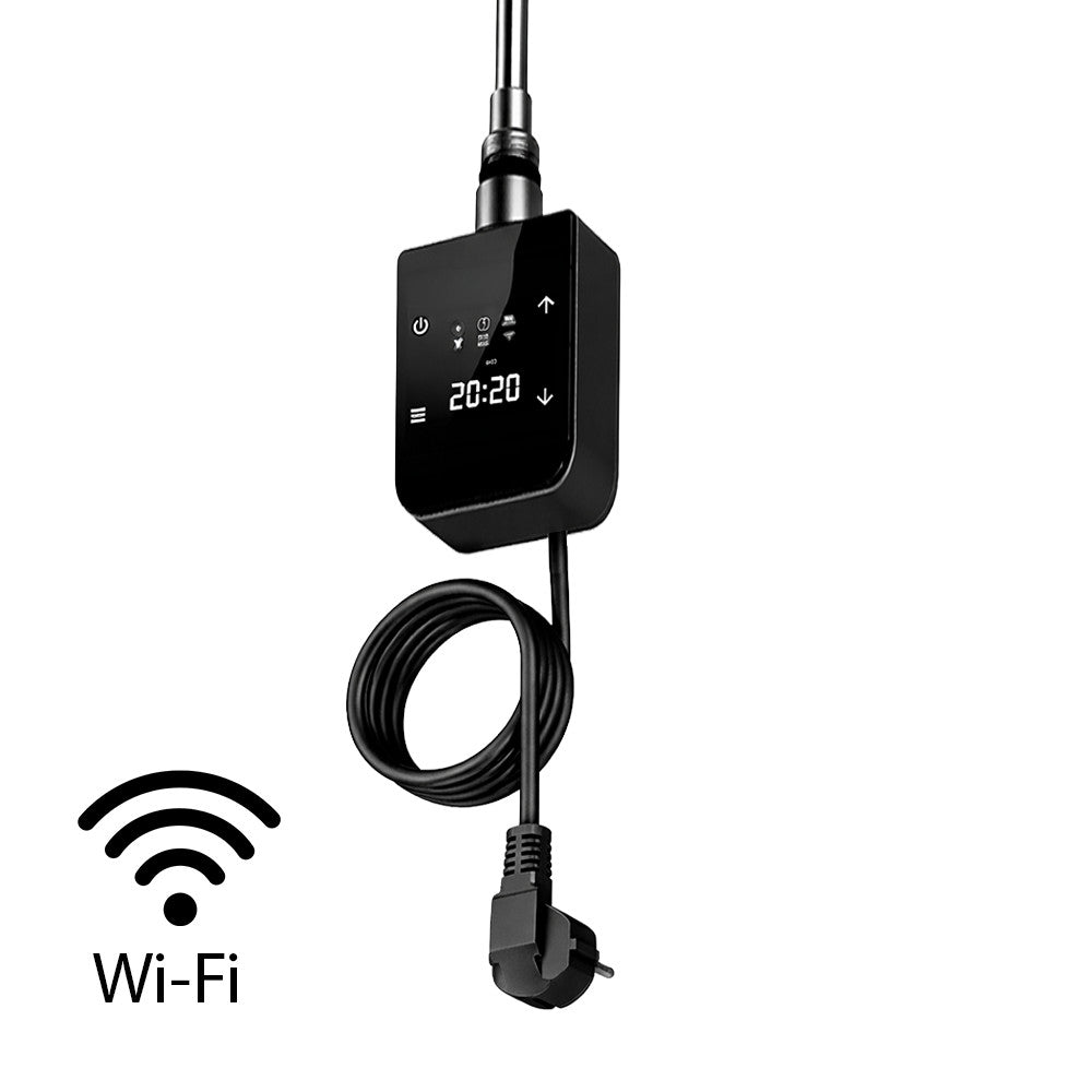 Wifi-s fűtőpatron törölközőszárító radiátorhoz digitális hőfokszabályozóval 800W fekete