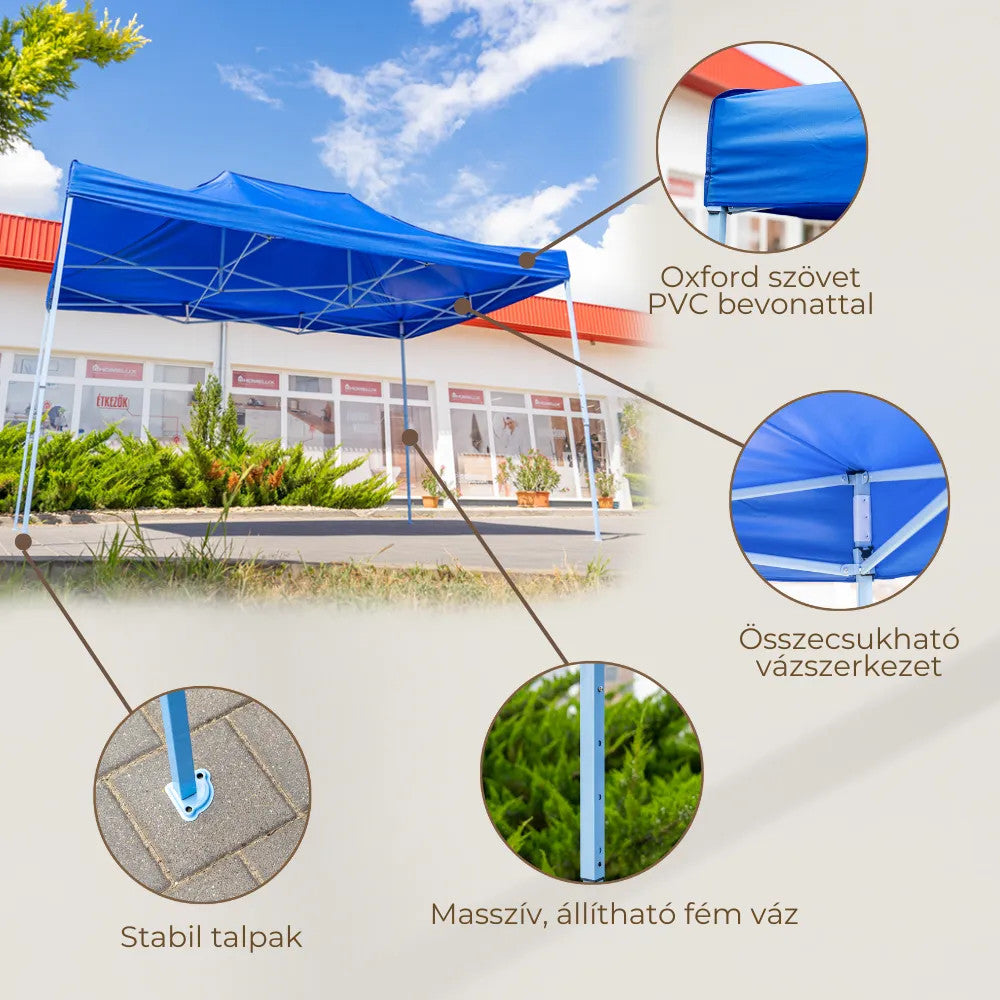 Összecsukható kerti pavilon 3x4,5 m