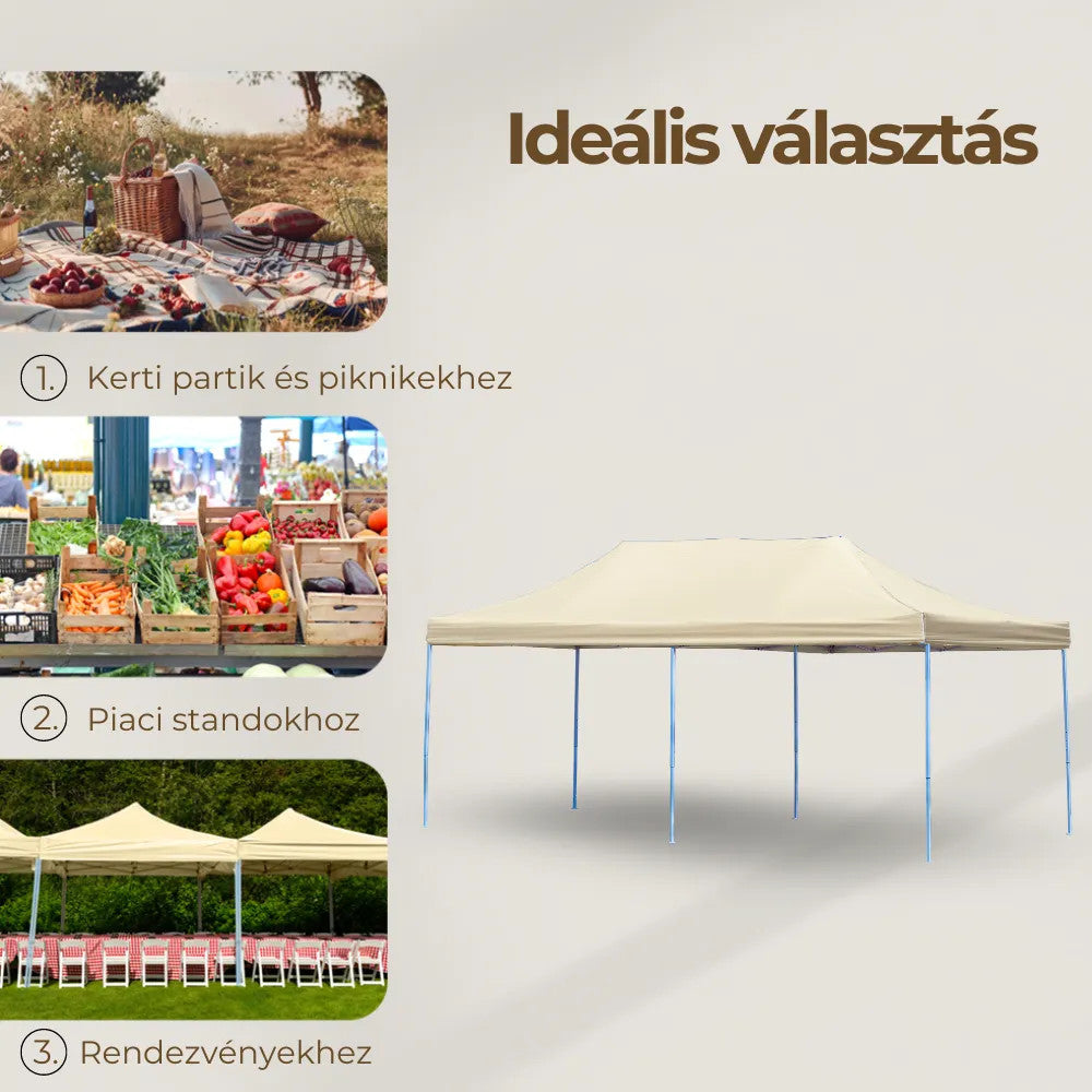 Összecsukható kerti pavilon 3x6 m Másodlagos kép