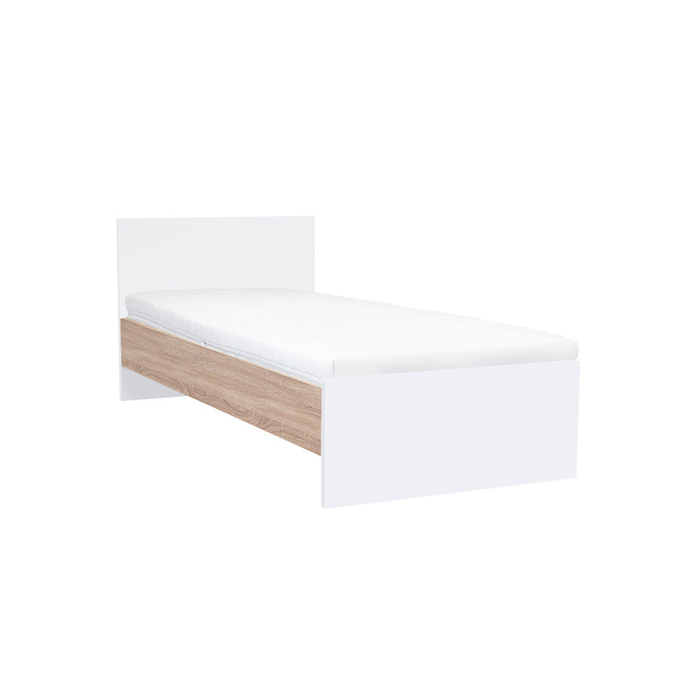 Miami egyszemélyes ágy 90x200 cm fehér-sonoma tölgy Fő kép