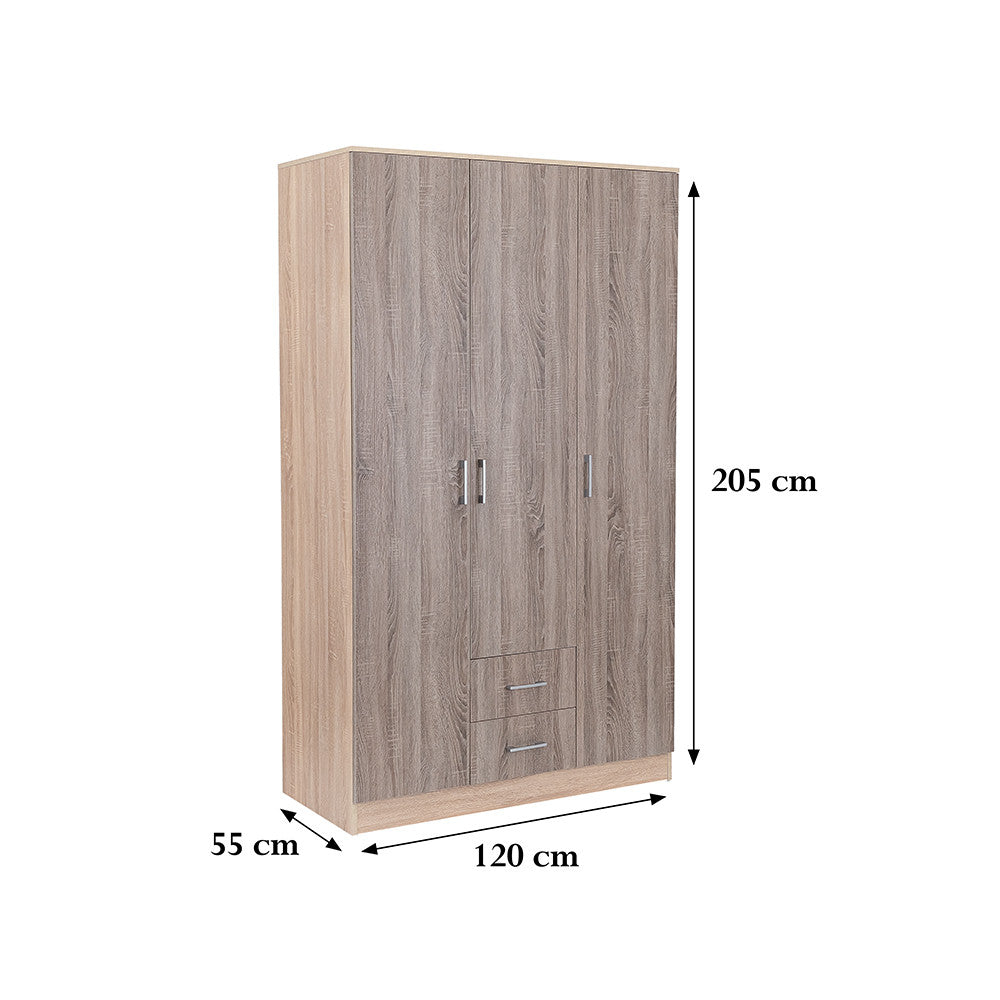 Miami gardróbszekrény 120x205 cm yorki tölgy-sonoma tölgy Másodlagos kép