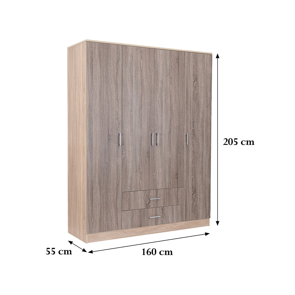 Miami gardróbszekrény 160x205 cm yorki tölgy-sonoma tölgy Másodlagos kép