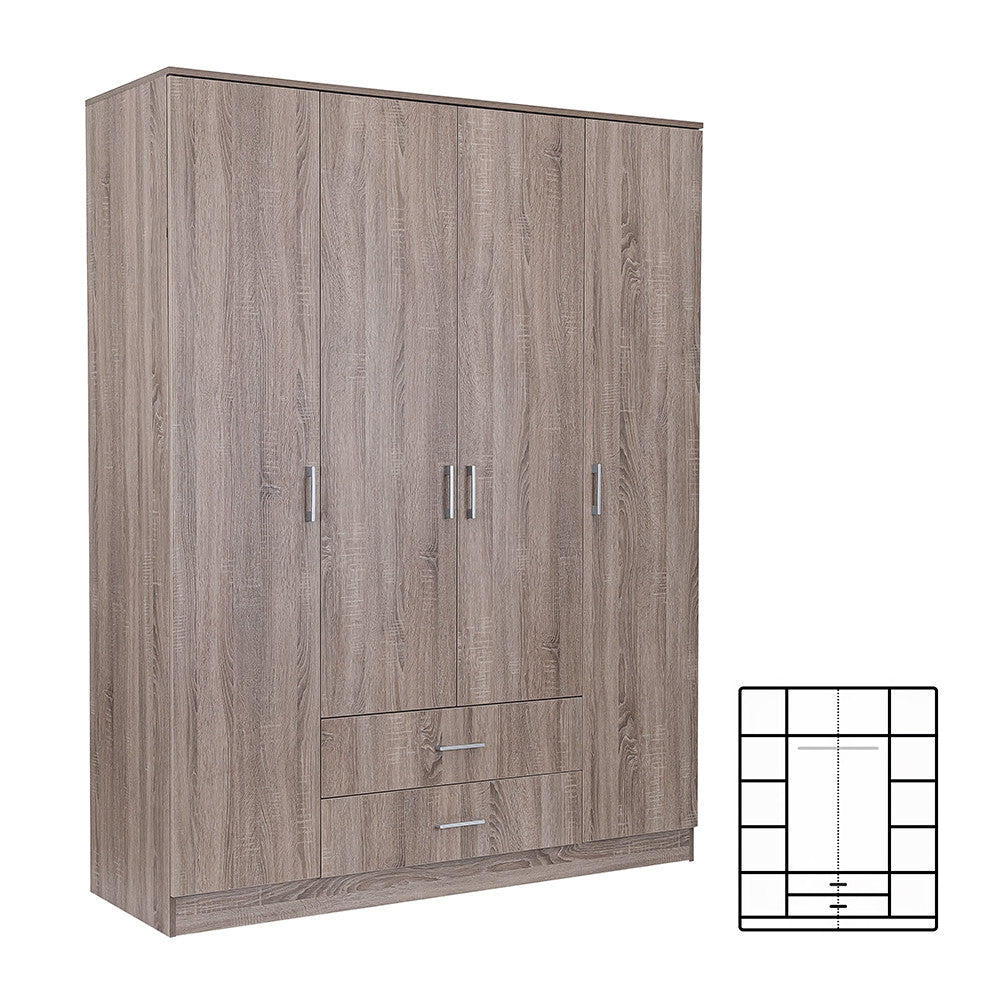 Miami gardróbszekrény 160x205 cm yorki tölgy-yorki tölgy Fő kép