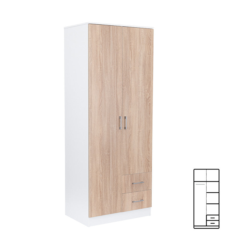 Miami gardróbszekrény 80x205 cm sonoma tölgy-fehér Fő kép