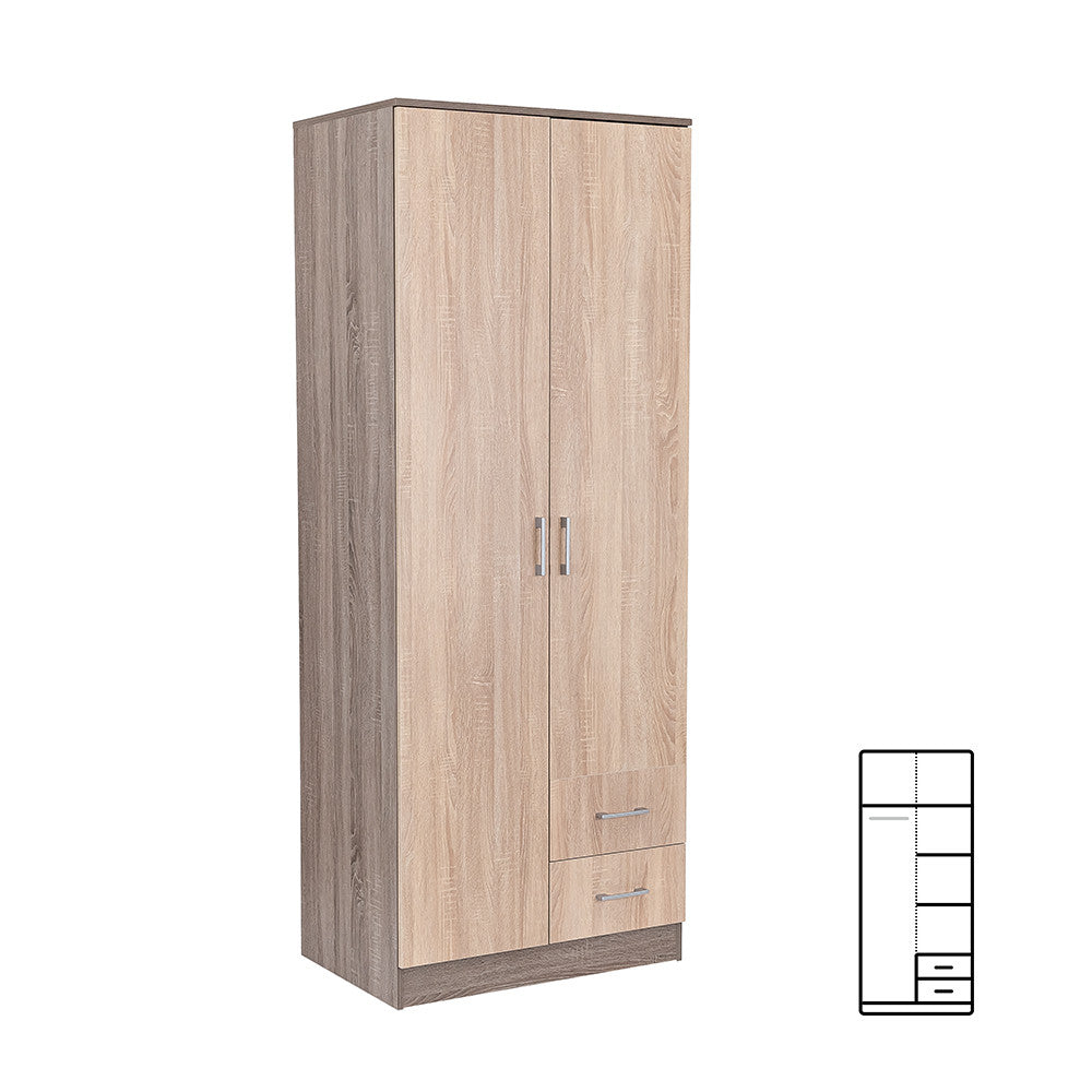 Miami gardróbszekrény 80x205 cm sonoma tölgy-yorki tölgy Fő kép
