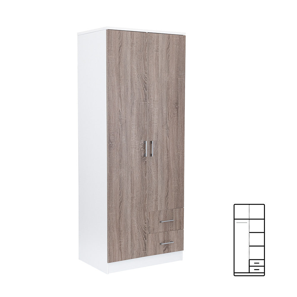 Miami gardróbszekrény 80x205 cm yorki tölgy-fehér Fő kép