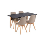 Silla 120 4+1 étkező garnitúra fekete-bézs