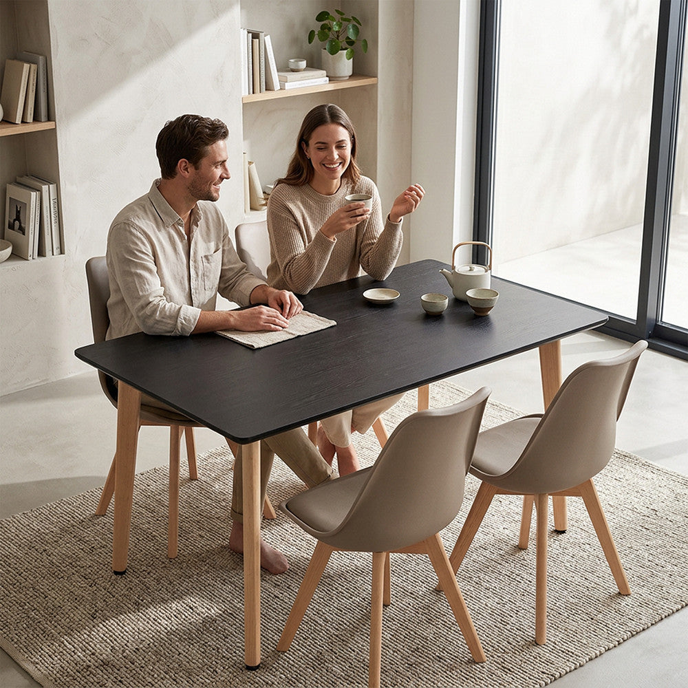 Silla 120 4+1 étkező garnitúra fekete-bézs