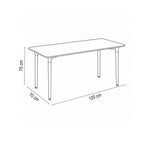 Silla 120 cm szögletes étkezőasztal fekete
