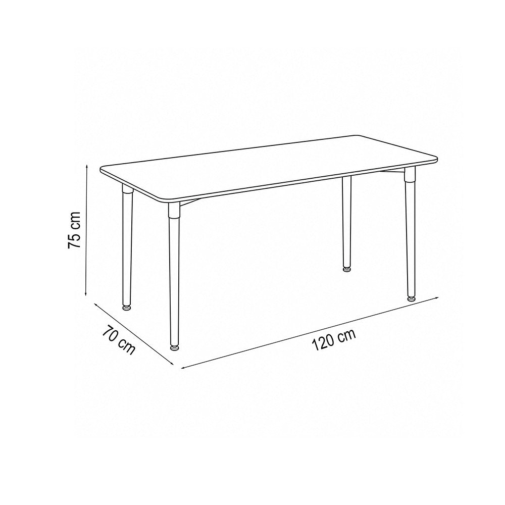 Silla 120 cm szögletes étkezőasztal fekete