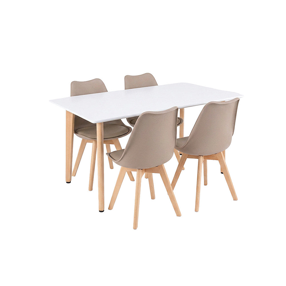 Silla 120 4+1 étkező garnitúra fehér-bézs Fő kép
