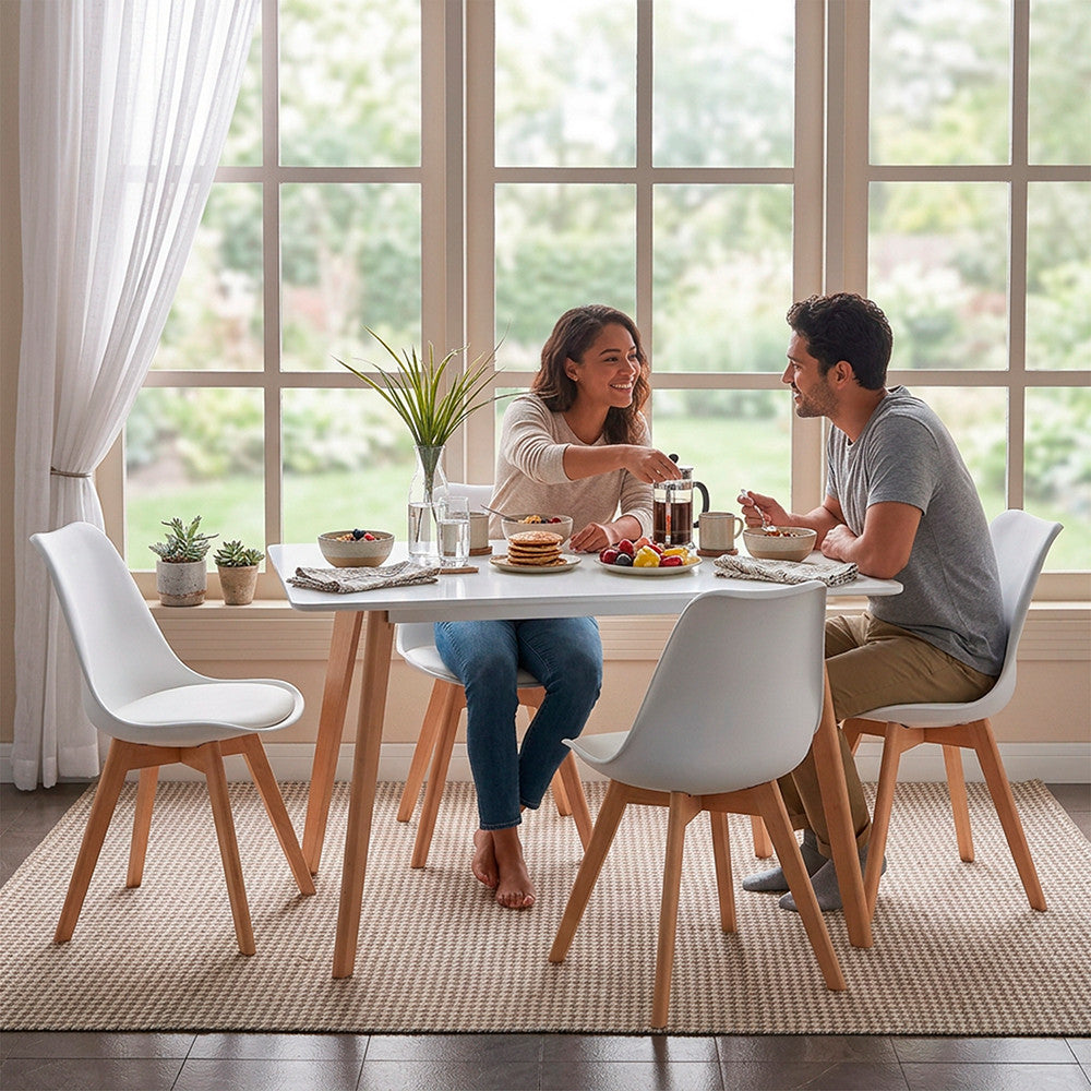 Silla 120 cm szögletes étkezőasztal fehér