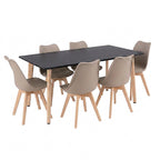 Silla 150 6+1 étkező garnitúra fekete-bézs