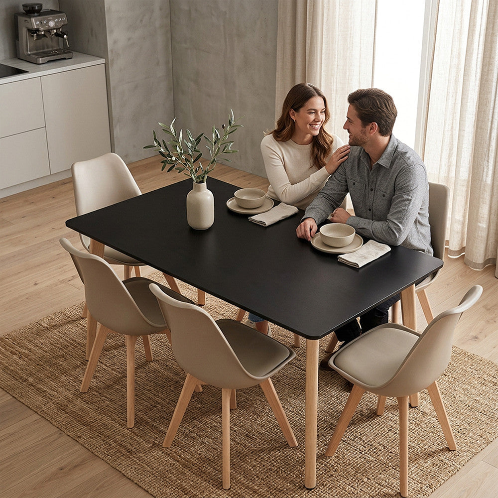 Silla 150 6+1 étkező garnitúra fekete-bézs Másodlagos kép